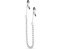 Lange Bol Lange Tepelklemmen Met Ketting Zilver