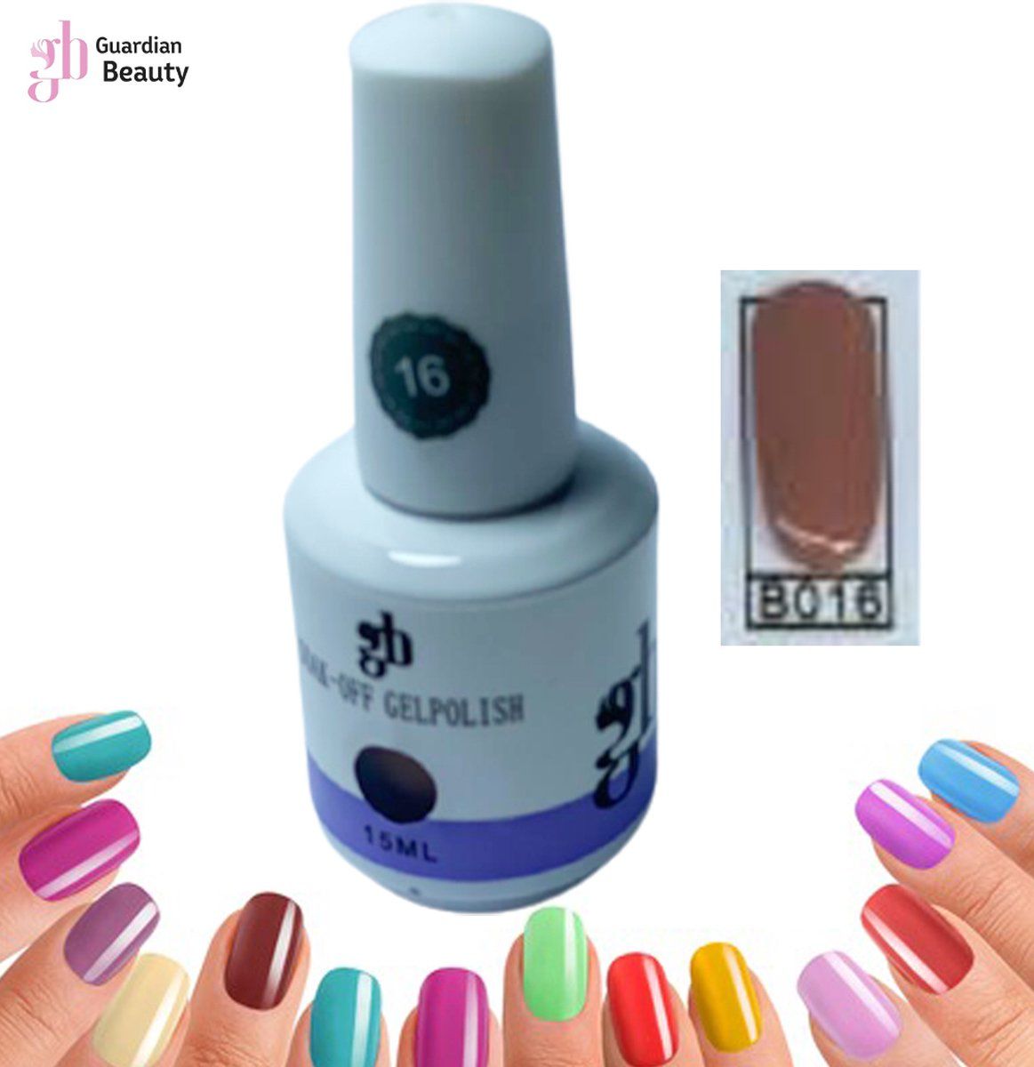 Guardian Beauty Gel Polish Soak Off - Gellak - Nagellak #B016 15ml - 2 stuks - 8720211914973