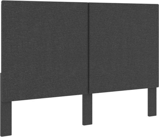 vidaXL Hoofdbord 140x200 cm stof donkergrijs