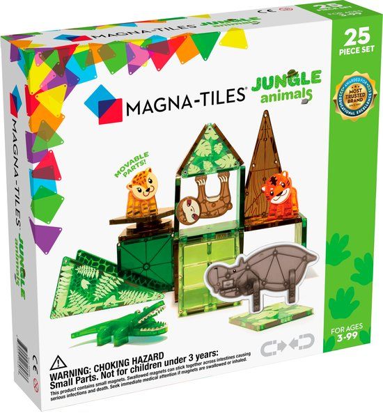 Magna Tiles Jungle Animals - 25 delig - Magnetisch Speelgoed