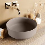 Mondiaz Coss waskom 36x36x13cm rond opbouw Solid Surface Smoke/Smoke M49901SmokeSmoke
