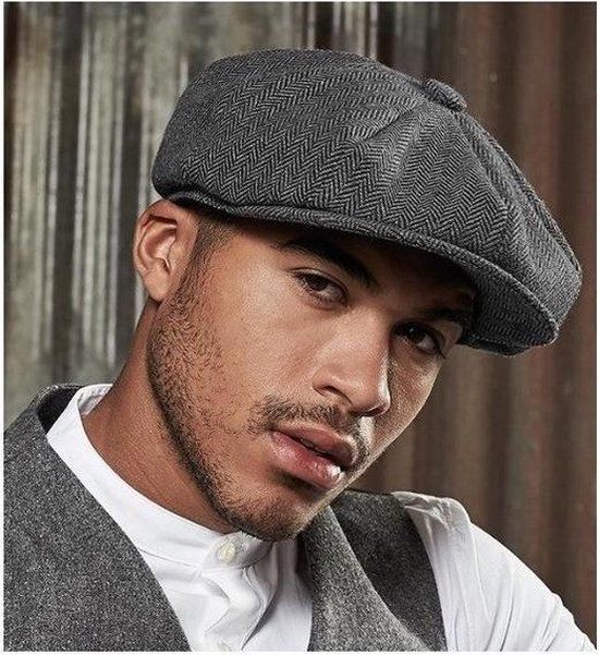 Men's Dark Grey Baker Boy Hat / Flat Cap - Size L/XL - Anthracite Grey