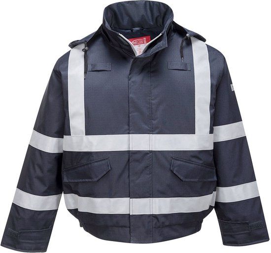 Portwest Bizflame Multi Beschermend Bomber Regenjack S783 - Marine - 4XL