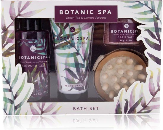ACCENTRA Bad Cadeaupakket BOTANIC SPA – 4 delig – Green tea & Lemon verbena - Verjaardagscadeau voor haar