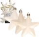 Decoris Kersthanger Sterren - 6 stuks - Wol Wit - 7 cm - Kunststof
