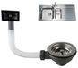 Bain Douche Bouchon de vidange carré en acier inoxydable avec trop-plein pour évier de cuisine 114mm