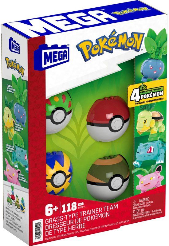 MEGA Pokémon Grass Type Trainer Team Grasaanval Bouwset