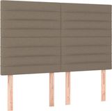 vidaXL Hoofdbord Taupe Stof 144x5x118/128 cm