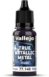 Vallejo Hobbyverf Acrylverf - 77148 True Metallic Metal - Shade - Amethist Paars - Acryl - Verf flesje - 1x 18 ml