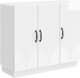 vidaXL Dressoir Hoogglans Wit 89 x 34,5 x 77 cm Bewerkt hout