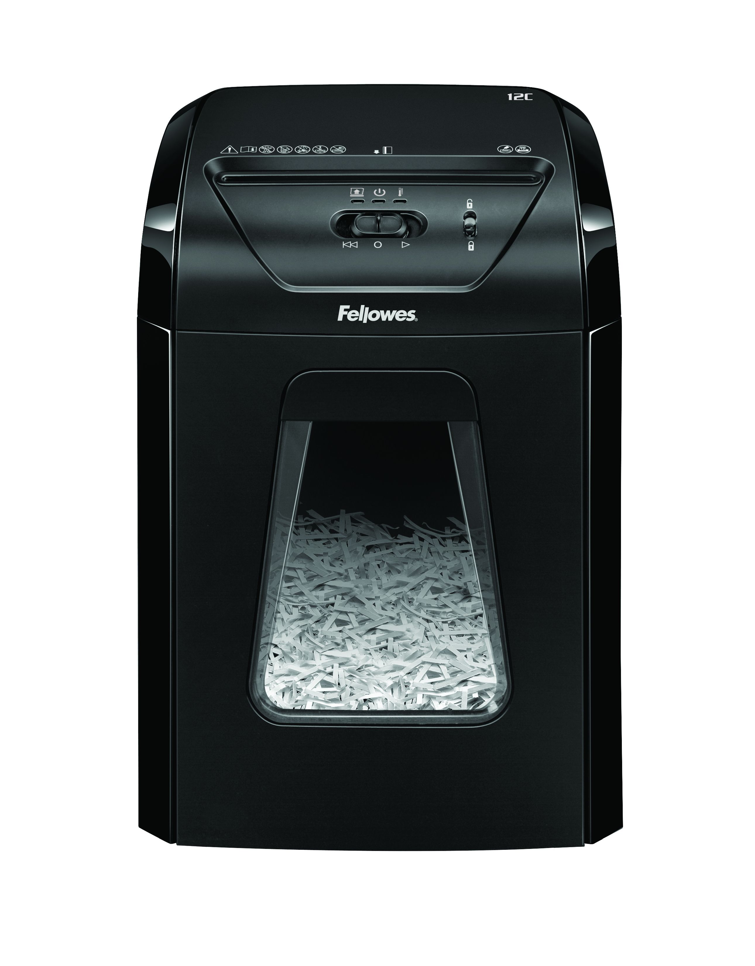 Fellowes Powershred 12C Papiervernietiger - Kruisversnippering - Zwart