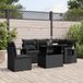Maison Exclusive - Ensemble de meubles de jardin 6 pièces avec canapé et coussins, noir, en polyrotin