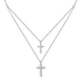 Yokoamii Ketting zilver 38 cm zirkonia briljant geslepen vrouw