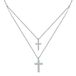 Yokoamii Ketting zilver 38 cm zirkonia briljant geslepen vrouw