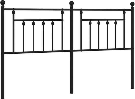 vidaXL Hoofdbord Metaal Zwart 180 cm