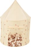 Selonis Kindertent Speeltenten 100X130cm/200 Ballen In Paviljoenvorm Voor Kinderen Eenvoudig Op te zetten Draagbaar Speelhuisje Voor Binnen En Buiten, Licht Beige: Pastel Beige/Koperrood/Parelmoer