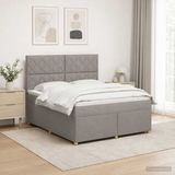 vidaXL Boxspringbed met matras met hoofdeinde Taupe 160 x 200 cm Stof