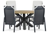Lifestyle Garden Furniture Lifestyle Lifestyle Vivaro/Rockville 120 cm dining tuinset 5-delig