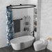 BeiJingLiangPinJiaZuoKeJiWenHuaFaZhanYouXianGongSi Tringle de rideau de douche ovale - pour baignoires îlot - noir - aluminium