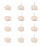 DONAU HOME Set drijvende kaarsen, crème, 12 stuks, 2,8 x Ø 4,8 cm, 4 uur brandduur, drijvende warme theelichtjes, voor diner, bruiloft, Valentijnsdag