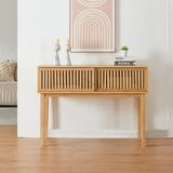 [en.casa] Table console Ypäjä bambou 110x39x80,5 cm naturel