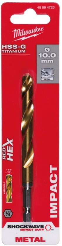 Milwaukee Shockwave metaalboor HSS-G Ti. 13mm