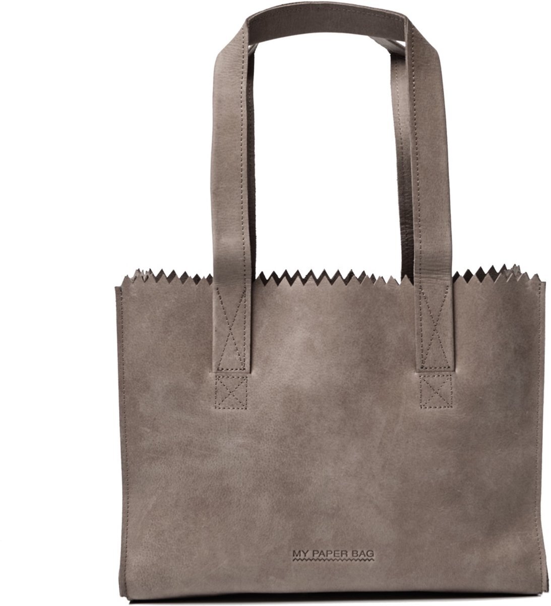 MYOMY MY Paper Bag Handtas Zip - Dames - Leer - Taupe