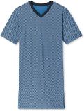 Schiesser Heren Nachthemd - Blauw - Comfort Nightwear - 8XL