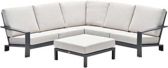 Garden Impressions Lincoln Loungeset - 4-delig - Carbon Black - Hoekbank
