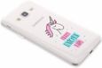 Merkloos Unicorn Design Backcover Samsung Galaxy J3 / J3 (2016) hoesje - Transparant; Meerkleurig