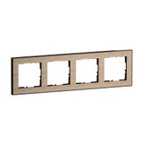 LEGRAND, SEANO+ 4-voudig frame met echt materiaaloppervlak, halogeenvrij thermoplast, duurzame productie en verpakking, kleur: eiken natuur, 765294