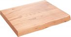 vidaXL Wastafelblad 60x50x(2-6) cm behandeld massief eikenhout lichtbruin