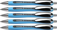Schneider Schrijfwaren Schneider balpen - Slider Rave - penpunt XB - lijnbreedte 1,4mm - zwart - 5 stuks