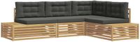 vidaXL 5-delige Buitenbank Set Polyester Wit