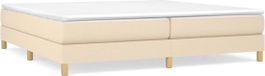 vidaXL Boxspringbed met matras, stof, crèmekleurig, 200x200 cm