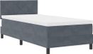 vidaXL Boxspringbed met matras en LED, donkergrijs, 90 x 190 cm, fluweel