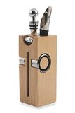 Galileo Casa 2197556 wijnset 6-delig van gelakt houten frame, metaal
