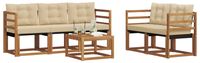 vidaXL - Buiten - bank - set - 6 - st - Natuurlijk - en - Beige