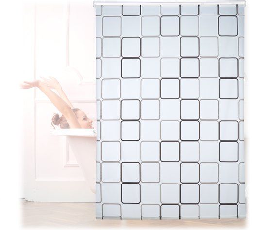 Relaxdays Douchegordijn Vierkant - Douchegordijn Met Rolsysteem - Retro Design 160x240cm