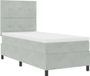 vidaXL Boxspring bed met hoofdeinde Lichtgrijs 90 x 190 cm Fluweel