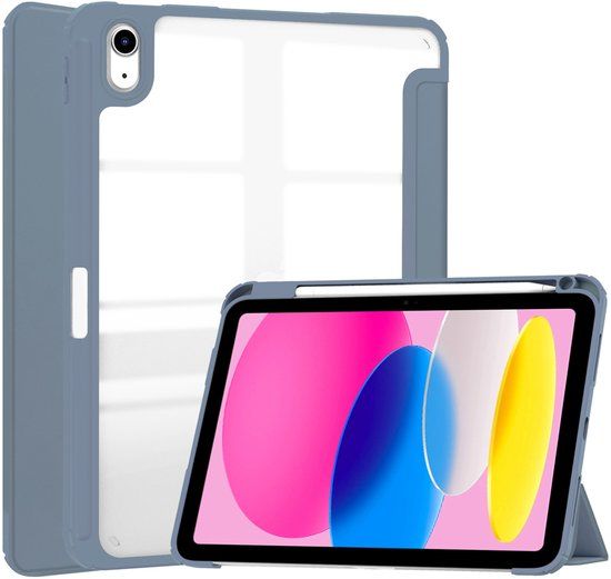 imoshion Tablet Hoes - Geschikt voor Apple iPad 11 (2025) A16 11 inch / iPad 10e generatie (2022) 10.9 inch - Trifold Hardcase Bookcase - Paars