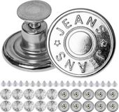 Your Day Mate Vervangende broekknopen om te klinken, Ø 17 mm messing jeansknopen, 20 stuks, zilverkleurig