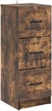 vidaXL Ladekast Gerookt eiken 33 x 34,5 x 87 cm Bewerkt hout