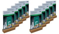 Sigel TA254-tafel toont A5 High, met eikenbasis, 10 verpakking, kristalhelder acryl, gegarandeerd UV-resistente, Wood FSC-gecertificeerd