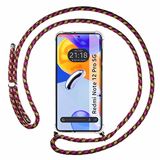 Tumundosmartphone Transparante beschermhoes voor Xiaomi Redmi Note 12 Pro 5G met koord roze/goud