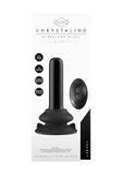 Shots Chrystalino Vibrante - Thumby Rechargeable 10 Speed Glass Vibrator With Suction Cup and Remote - Black