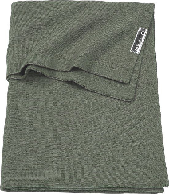 Meyco Baby Knit Basic Ledikantdeken - Forest Green - 100x150cm