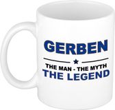 Bellatio Decorations naam cadeau mok - Gerben - man myth legend - koffiemok - 300 ml - collega - vaderdag