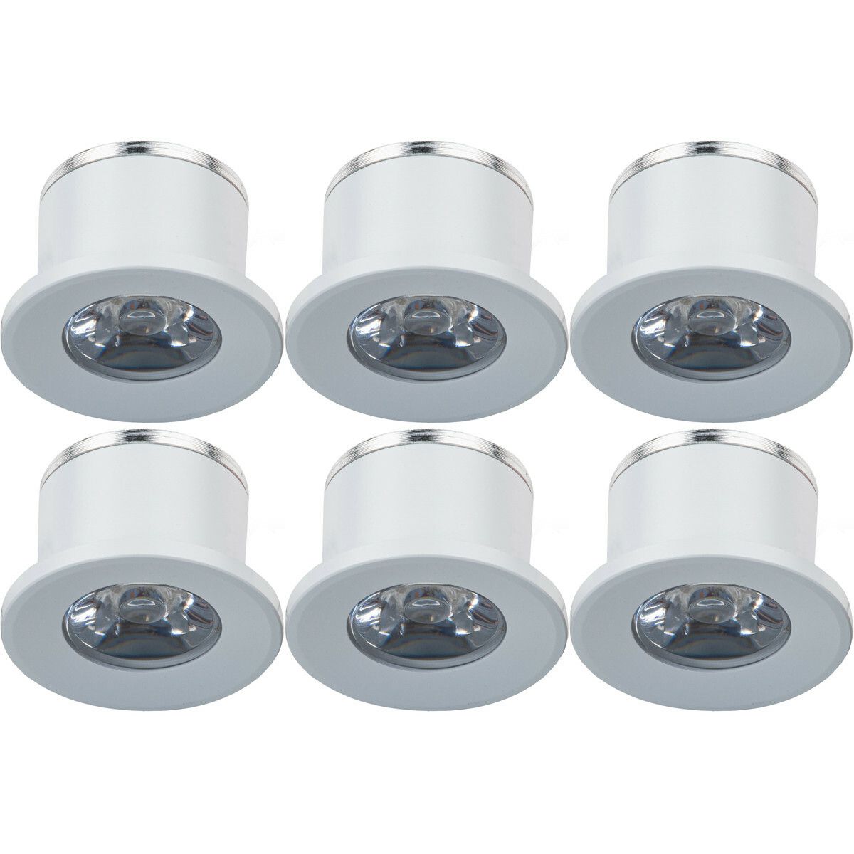 Velvalux LED Veranda Spot Verlichting 6-Pack - 1W - Natuurlijk Wit 4000K - Dimbaar - Rond - Wit - Ø31mm