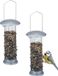 Relaxdays Voedersilo Vogels - Set van 2 - Hangend - Metaal - Zilver - 33 x 10 cm
